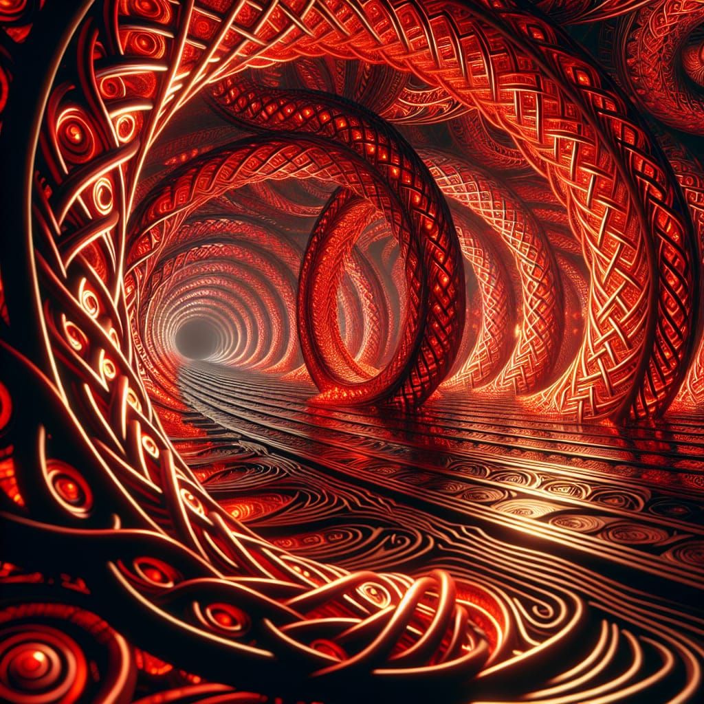 Fiery Celtic Knots Create Optic Illusion in 3D