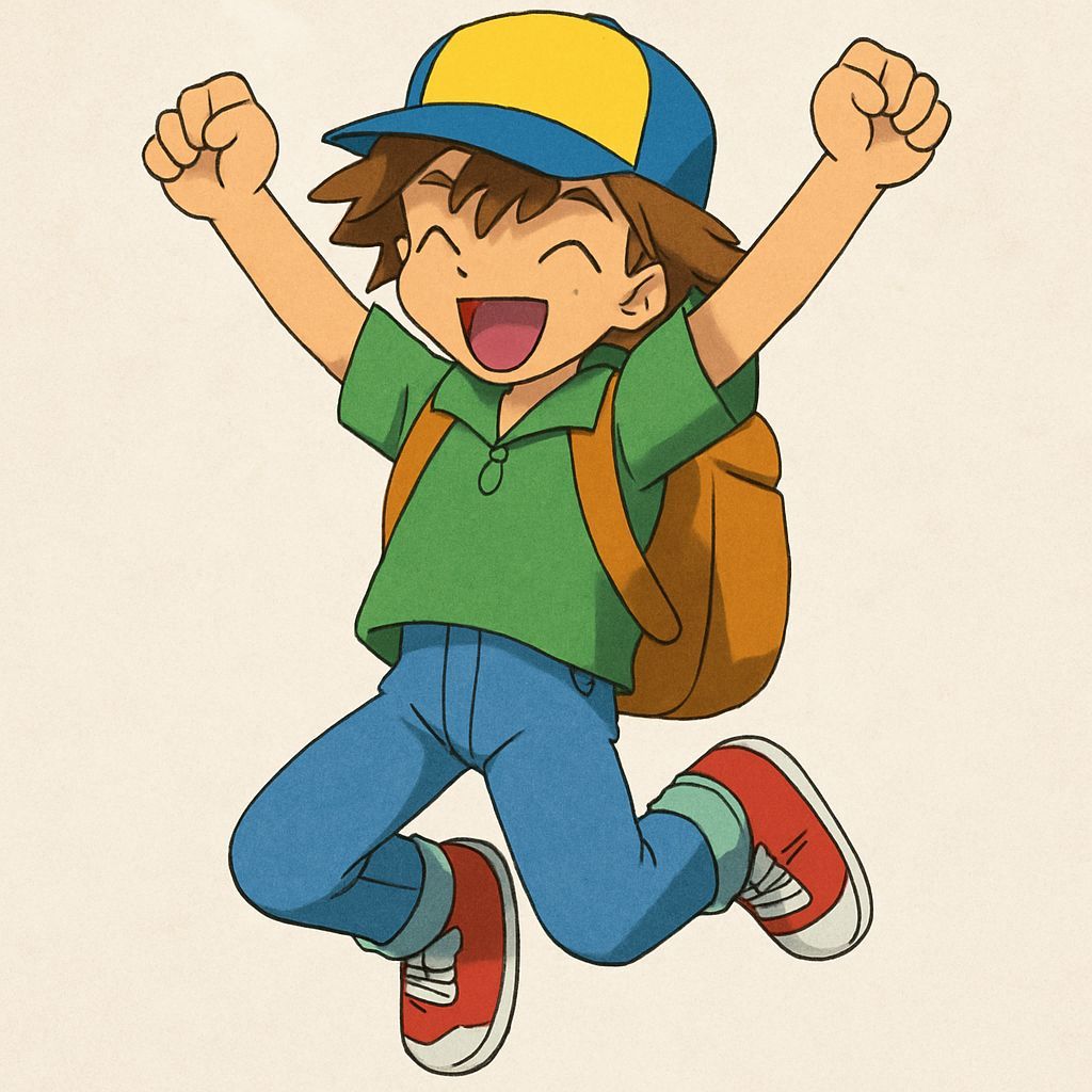 Pokémon's Ritchie Jumps for Joy