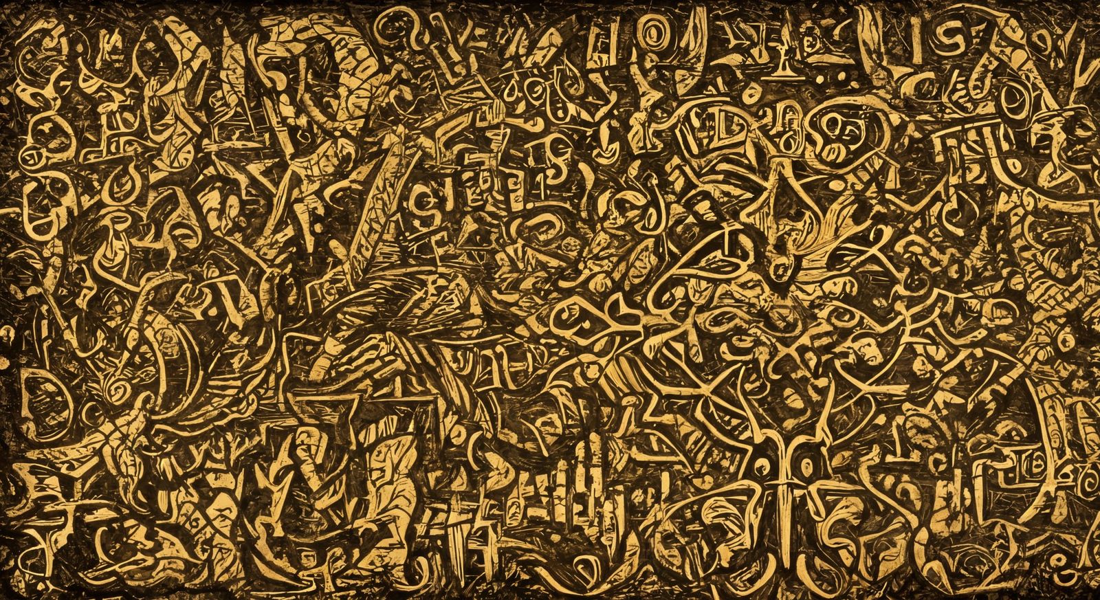 Typography of Ten Great Beasts in Modern Calligraphy Style