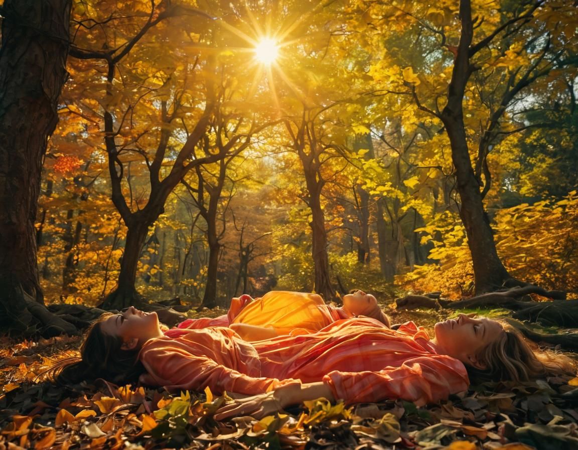 Figures Beneath a Golden Sun: Cinematic Film Still