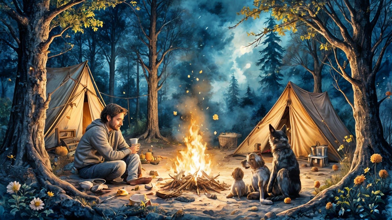 <lora:MrsH Watercolor:1.0> Capture the warmth, connection, a...