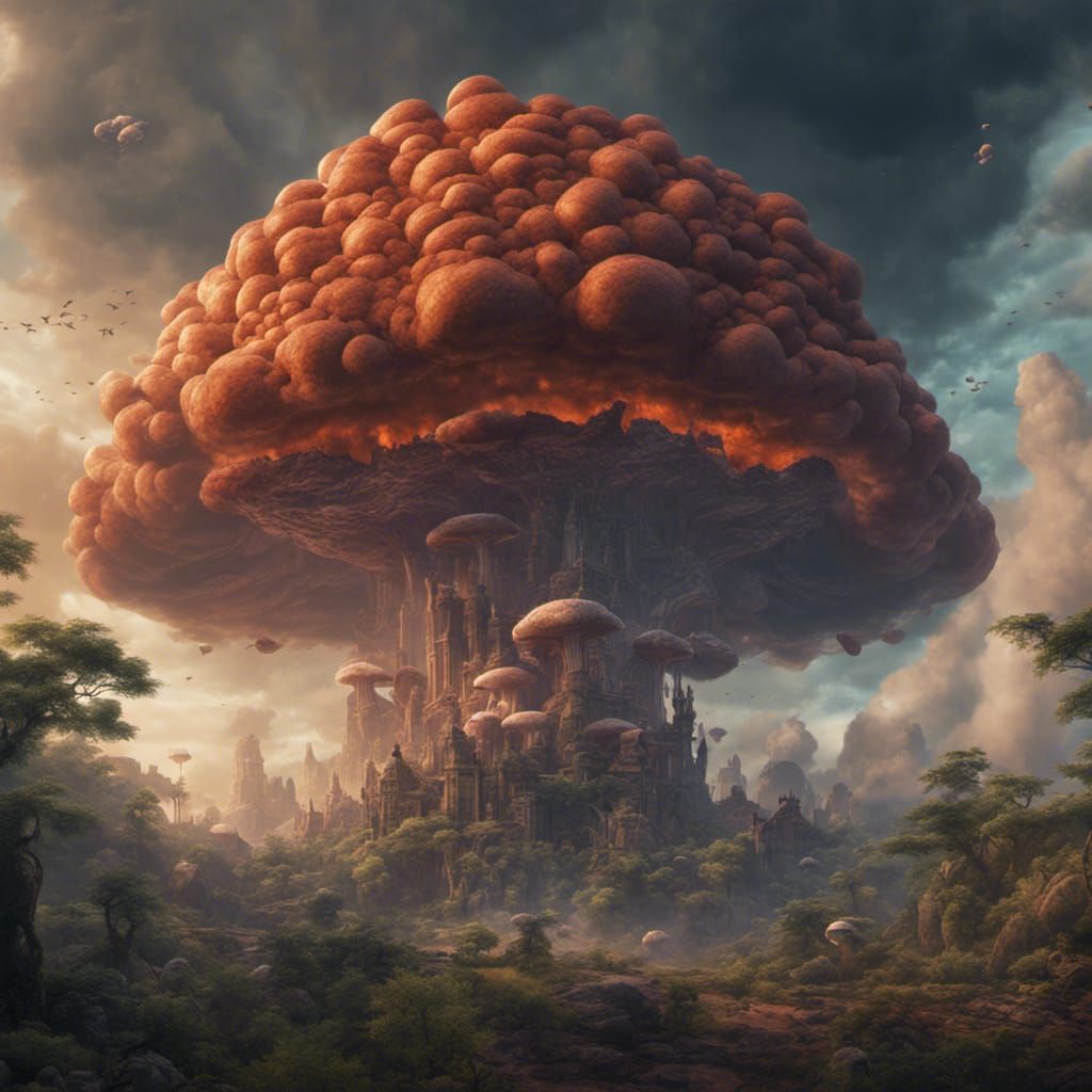 Detailed Matte Painting of a Mushroom Cloud