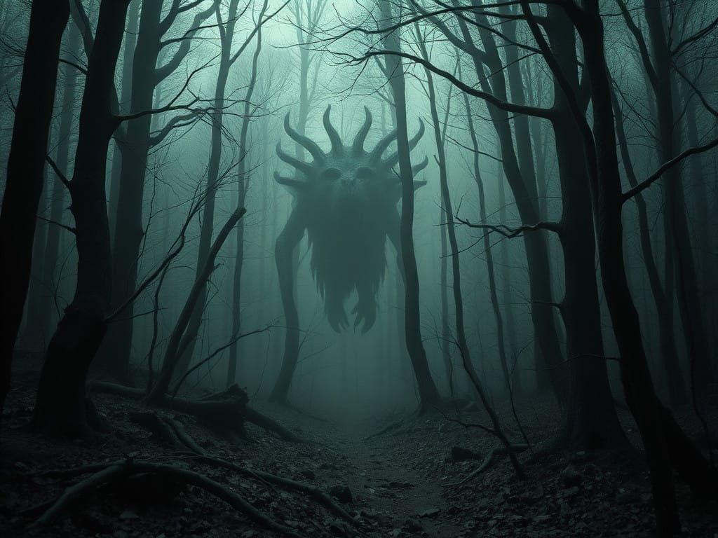 Ethereal Forest Encounter in Dark Victorian Aesthetic