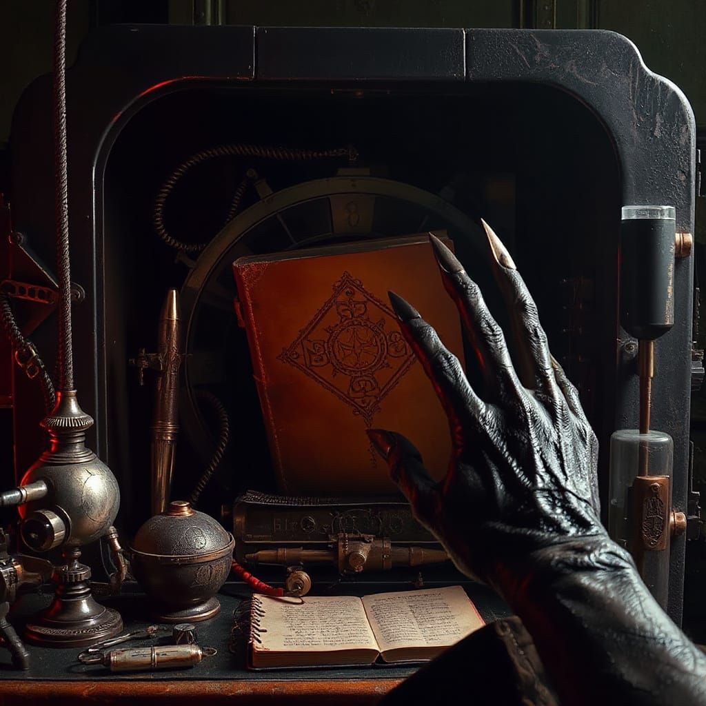 Demonic Claw Reaches for Ancient Occult Book