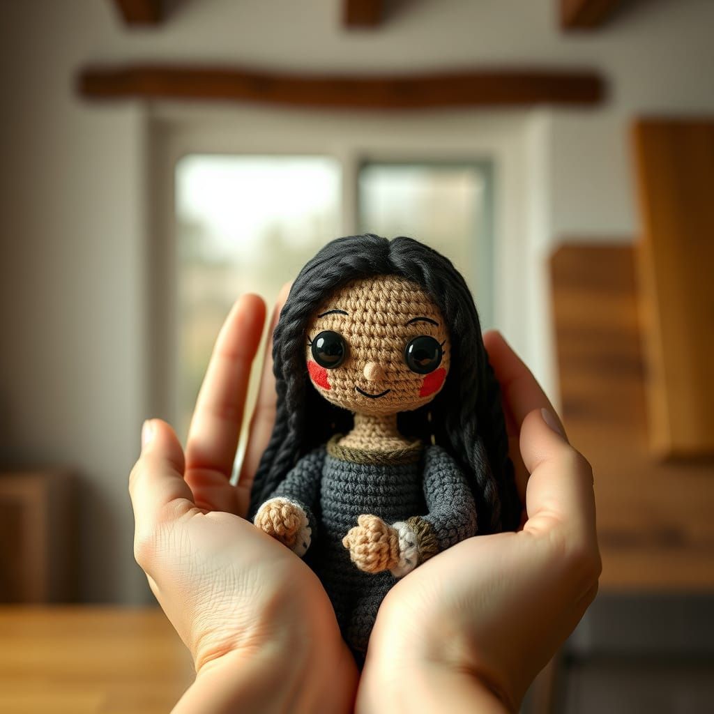 Handmade Crochet Doll in Photorealistic Style, Inspired by R...