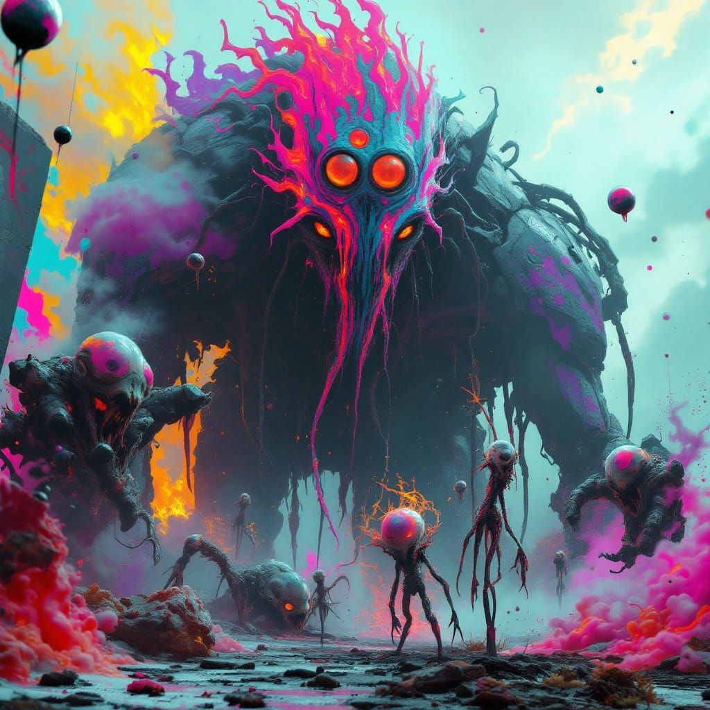 Cyberpunk Vampire Badger Warlord in a Futuristic Dreamworld