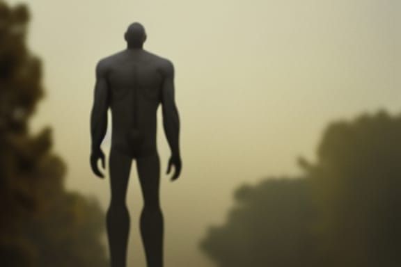 Giant Man Stands Out to the Sky