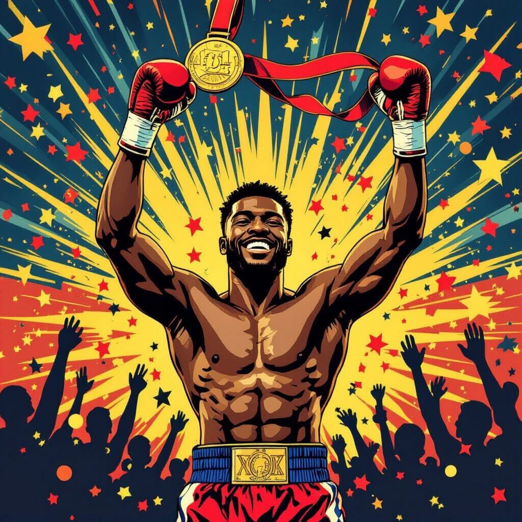 Boxing Gold Medalist Celebrated in Bold Graphic Poster Art