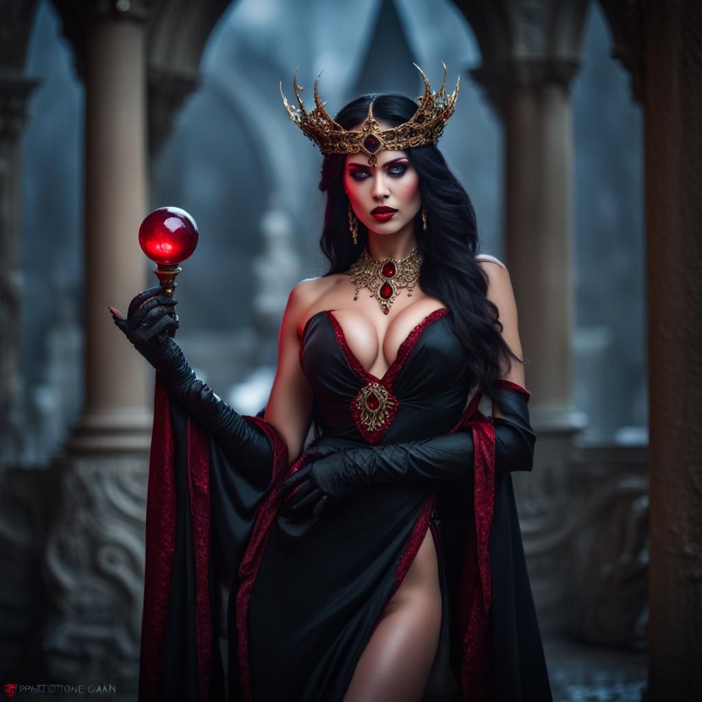 Lustrous Vampire Queen in Moonlight Fantasy