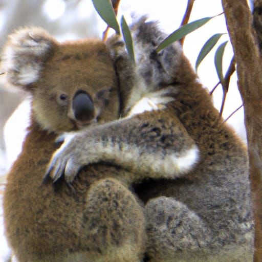 Adorable Baby Koalas Cuddling Together