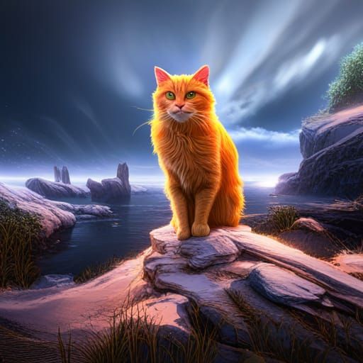Fantastical Orange Cat Concept Art