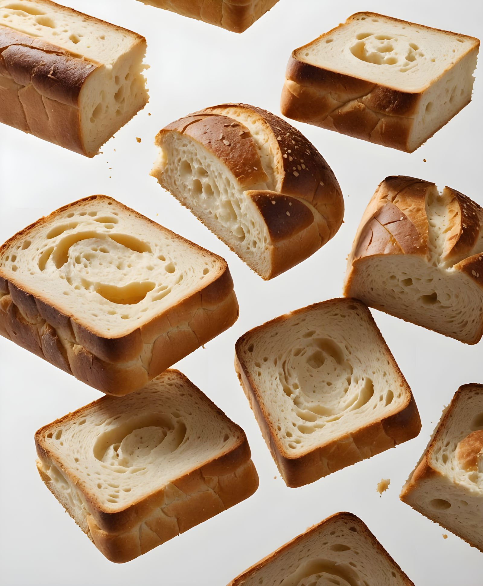 Surreal Floating Sourdough: Minimalist Food Photography