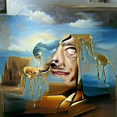 Surreal Melting Clock in Salvador Dali Style