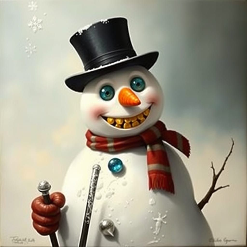 Surrealist Snowman of Opulence