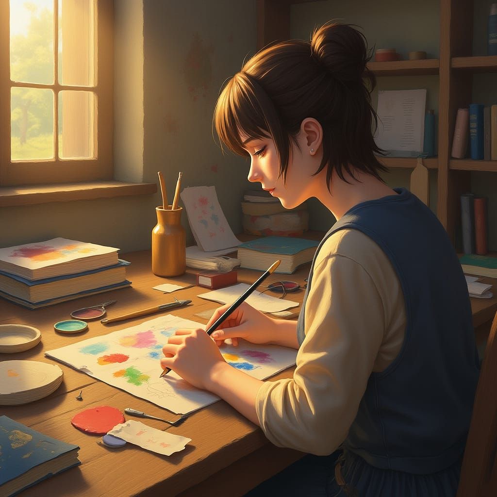 Creative Genius at Work: Artist's Studio in Natural Light