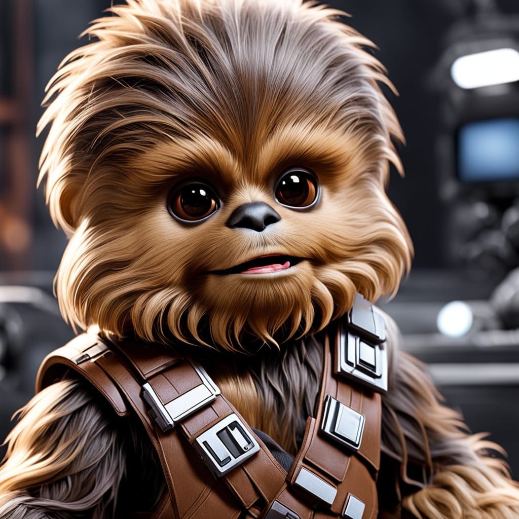 Adorable Baby Chewbacca CGI Character