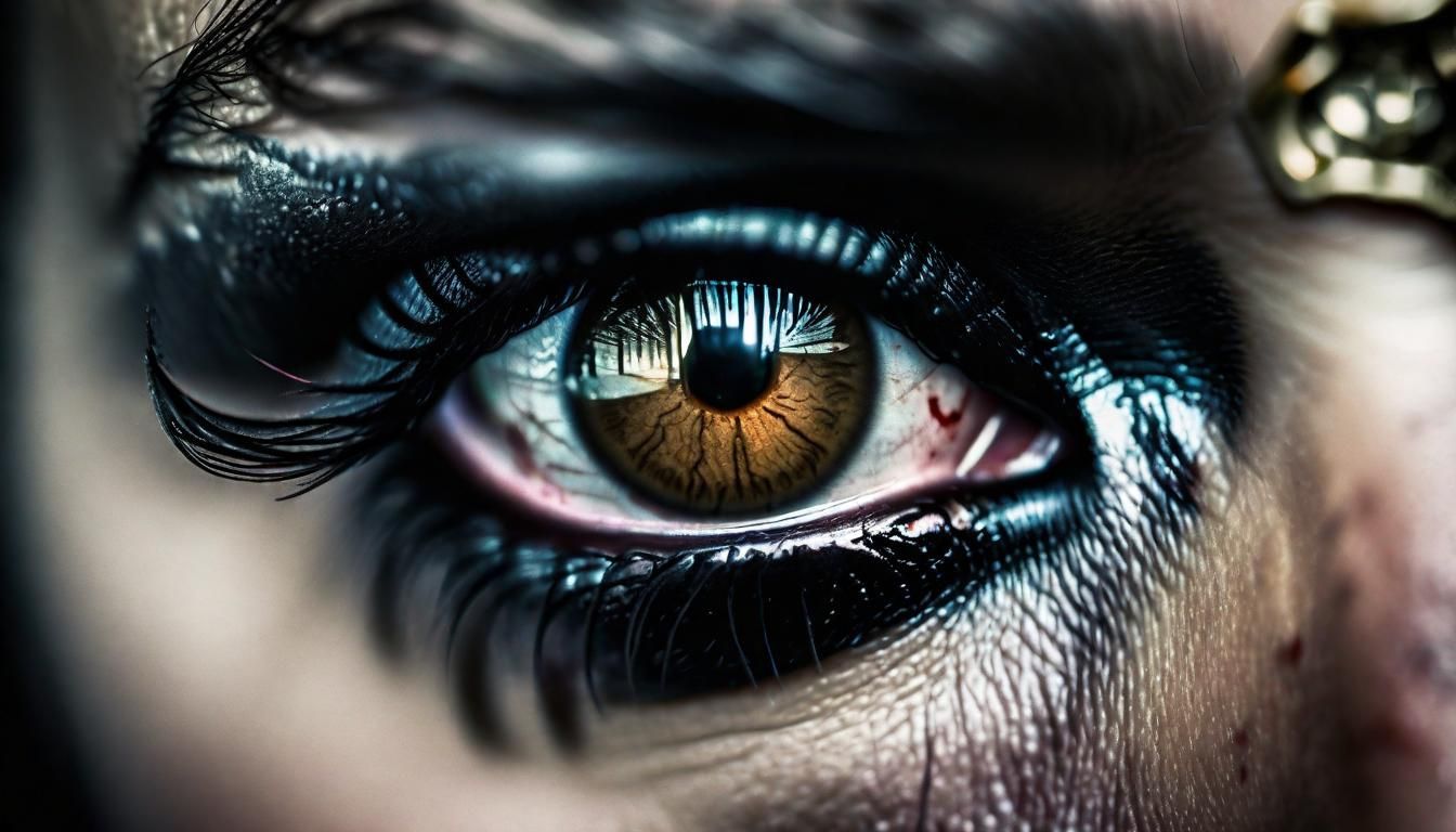 Killer's Reflection: Grungy Gothic Eye Close-Up