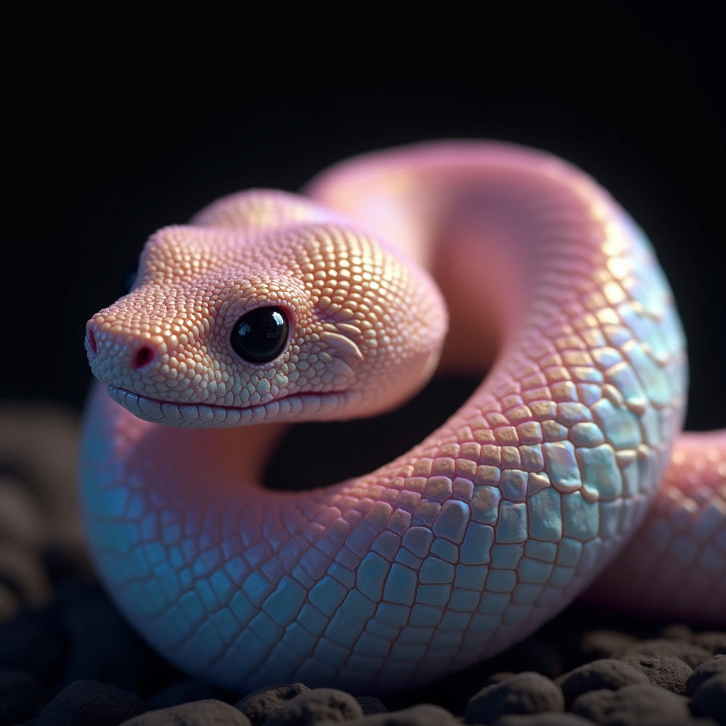 Iridescent Serpent in Dreamlike Pastel Colors