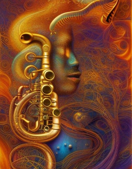 Saxophone's First Breath in Richly Detailed Art