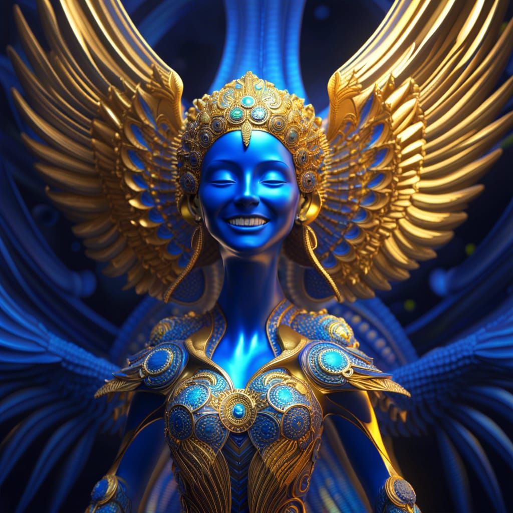 Joyful Alien Angel in Galactic Spacecore Style