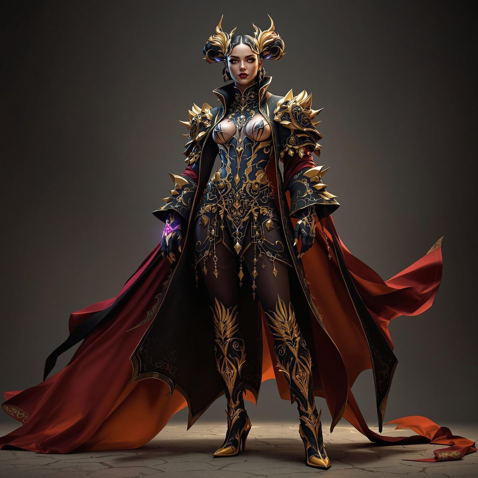 Confident Noblewoman in Opulent Attire