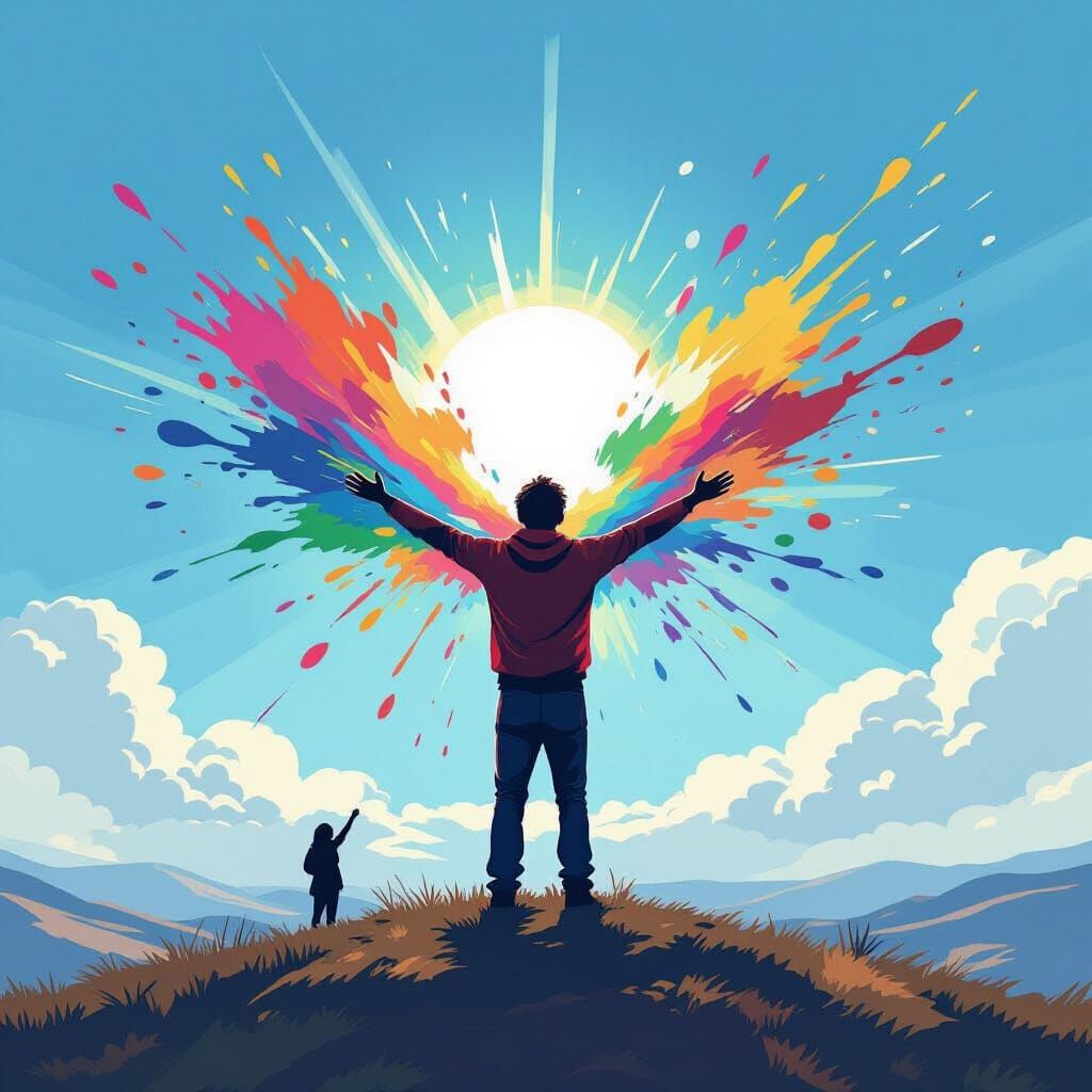 Colorful Silhouette: Freedom and Expression