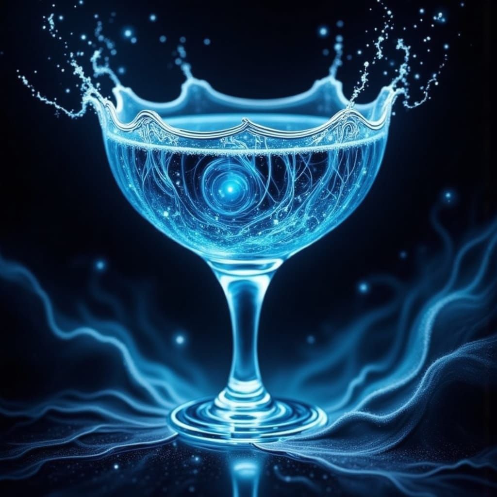 Ethereal Blue Drink in a Dark Crystal Goblet