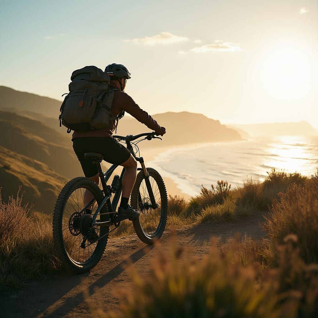 Australian Coast: Mountain Biker on Epic Journey
