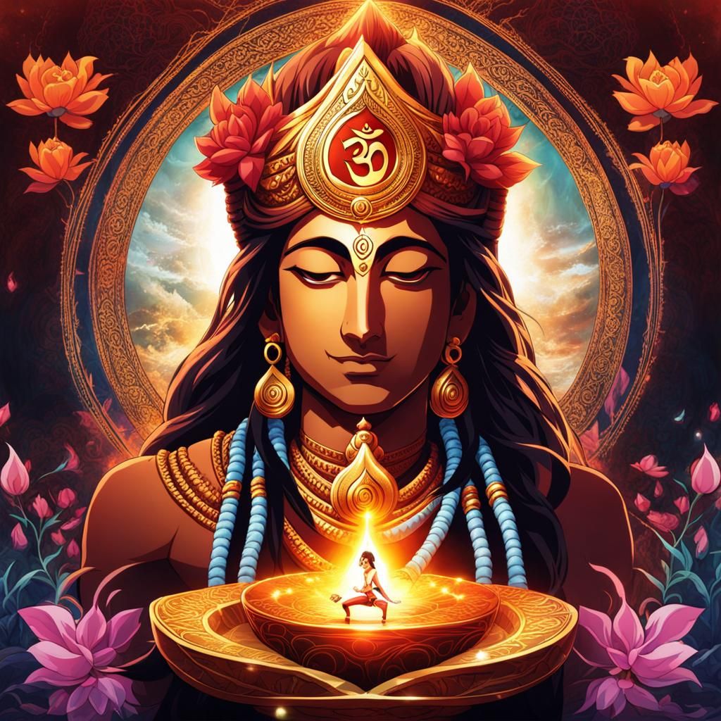 Anime Style Om Image with Shiva