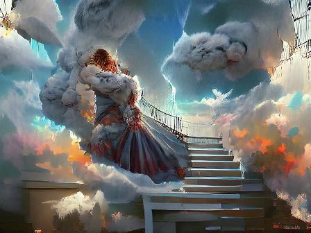 Summer Clouds Forming a Staircase in the Sky