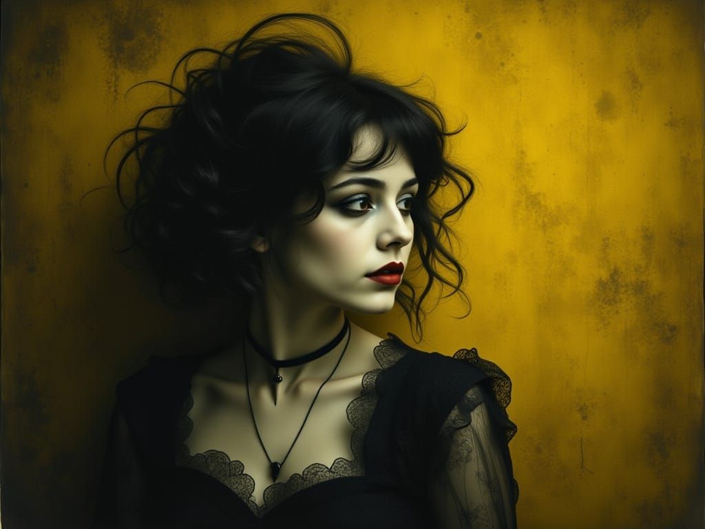 Femme Fatale in Dangerous Liaison, Matte Painting Style