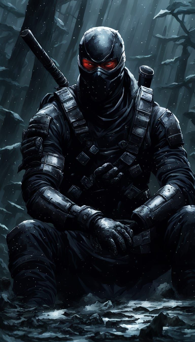 Brooding Snake Eyes in Tactical Ninja Suit