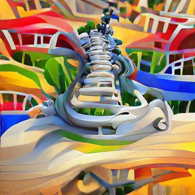 Hyperrealistic Corkscrew Rollercoaster Tracks in Parallax
