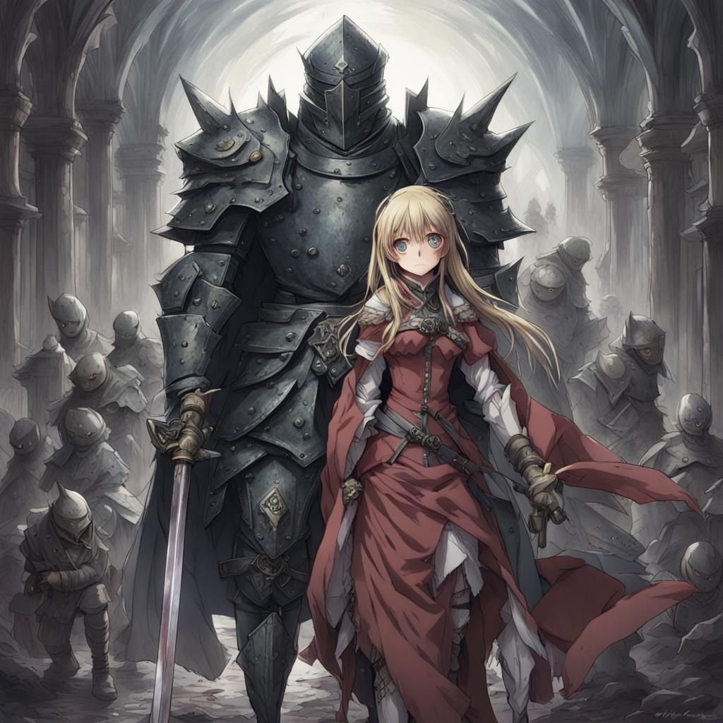 Possessive Armor: Anime-Inspired Horror Illustration