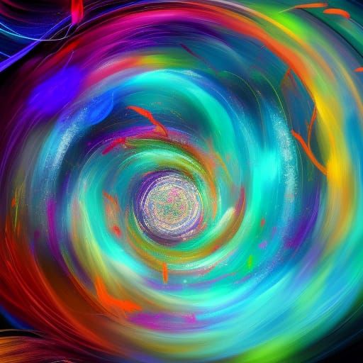 Astral Chaos: A Neon Cosmic Digital Painting