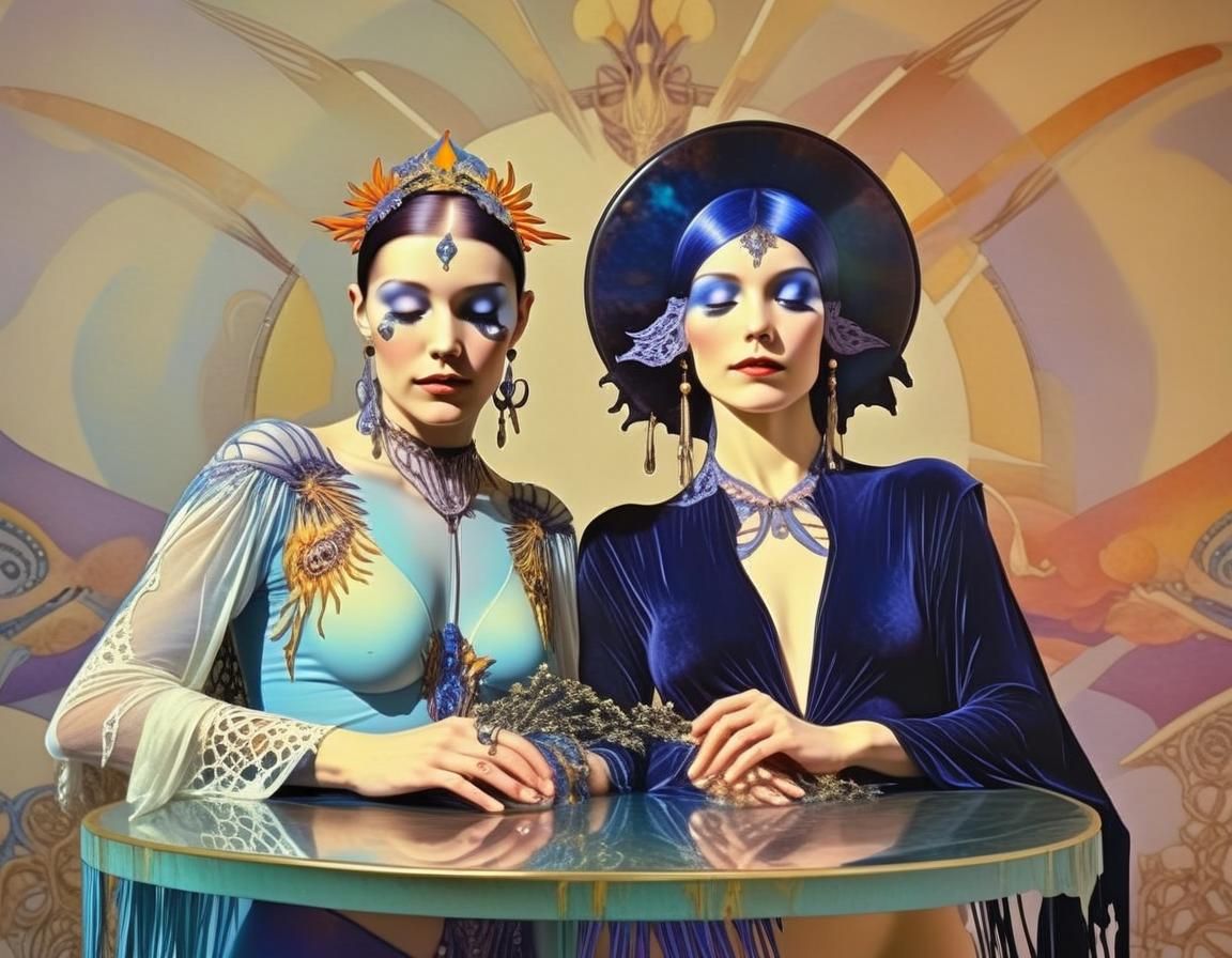 Dancing Figure Wrapped in Plasma Threads, Art Deco