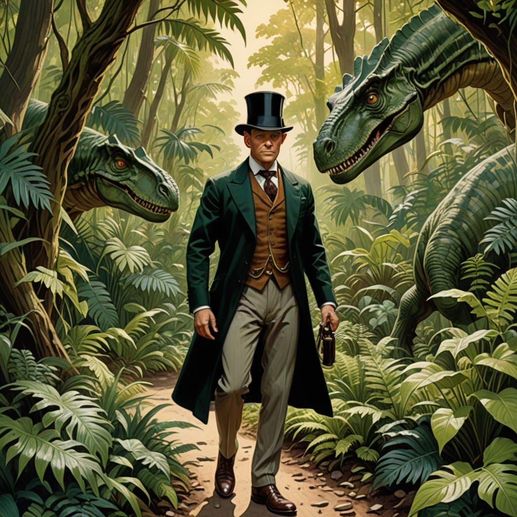 Victorian Gentleman's Jurassic Time Travel Adventure