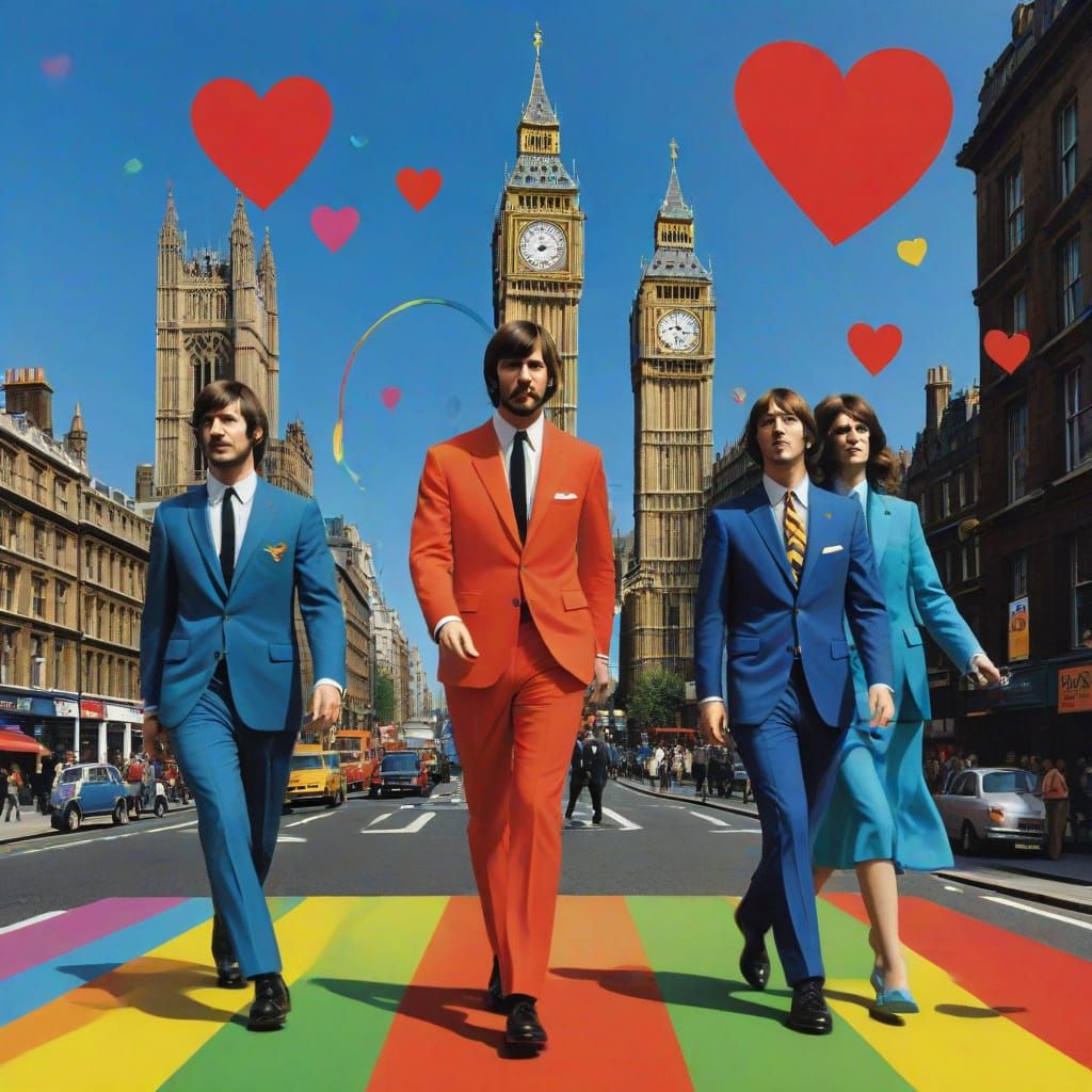 The 4 Beatles crossing Abbey Road, but the iconic crosswalk ...