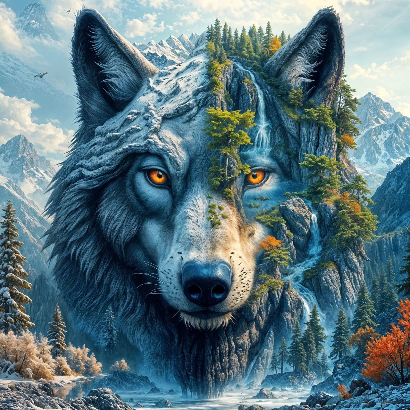 Wolf Spirit of the Shifting Seasons
