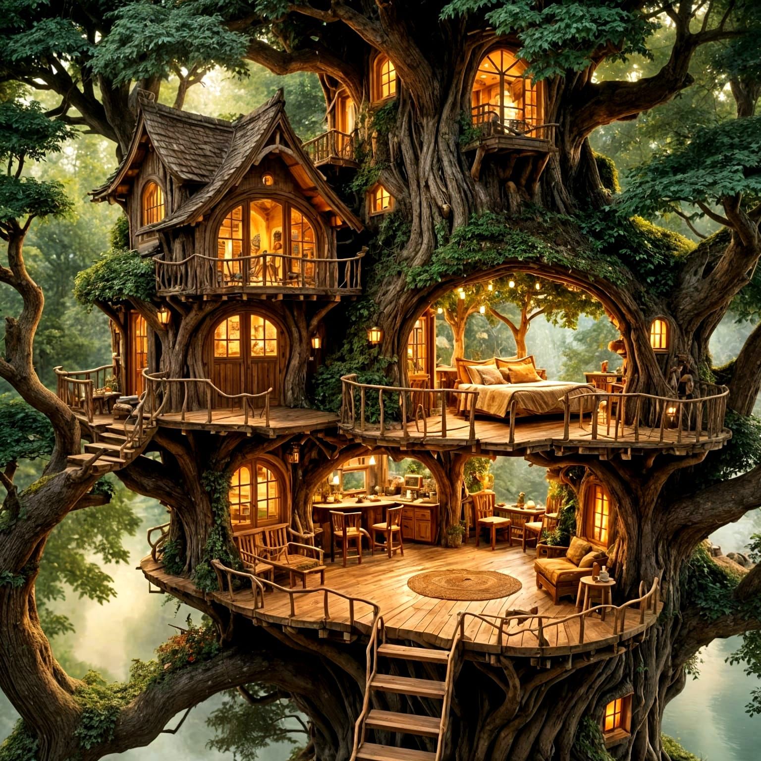 Treehouse Oasis in a Majestic Maple Tree