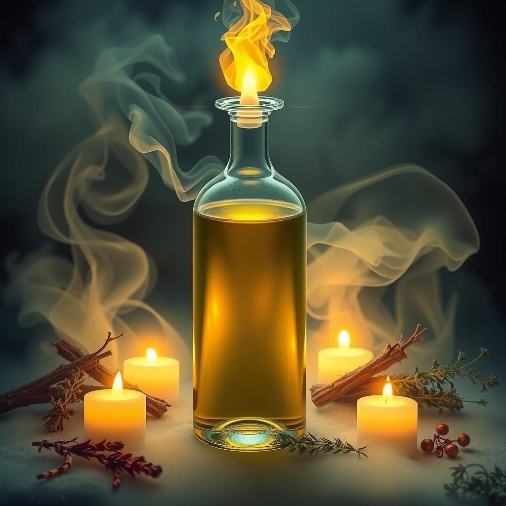 Mystical Essential Oil in Dreamy Surreal Setting