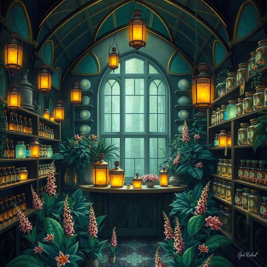 Mystical Apothecary with Iridescent Essential Oils