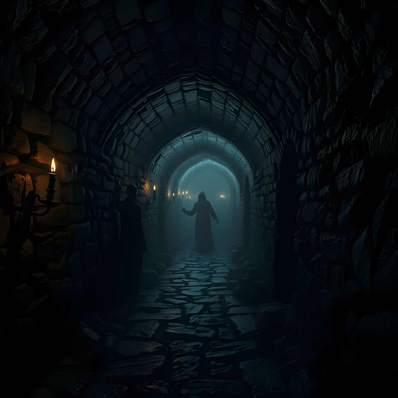 Medieval Dungeon in Dark and Foreboding Atmosphere