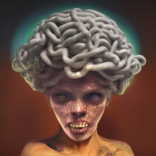 Medusa Portrait: Intricate Matte Painting of Fantasy Art