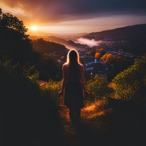 Heavenly Village View at Sunset