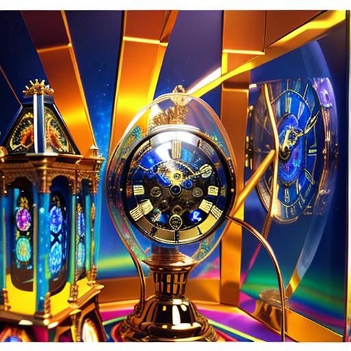 Psychedelic Glass Grandfather Clock in 3D