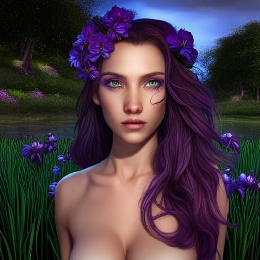 Fairy with Green Eyes and Mermaid Wings