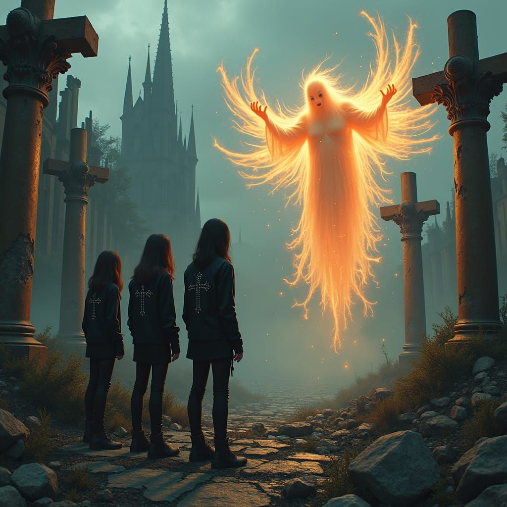 Teen Goths Face Ghost in Apocalyptic Cityscape