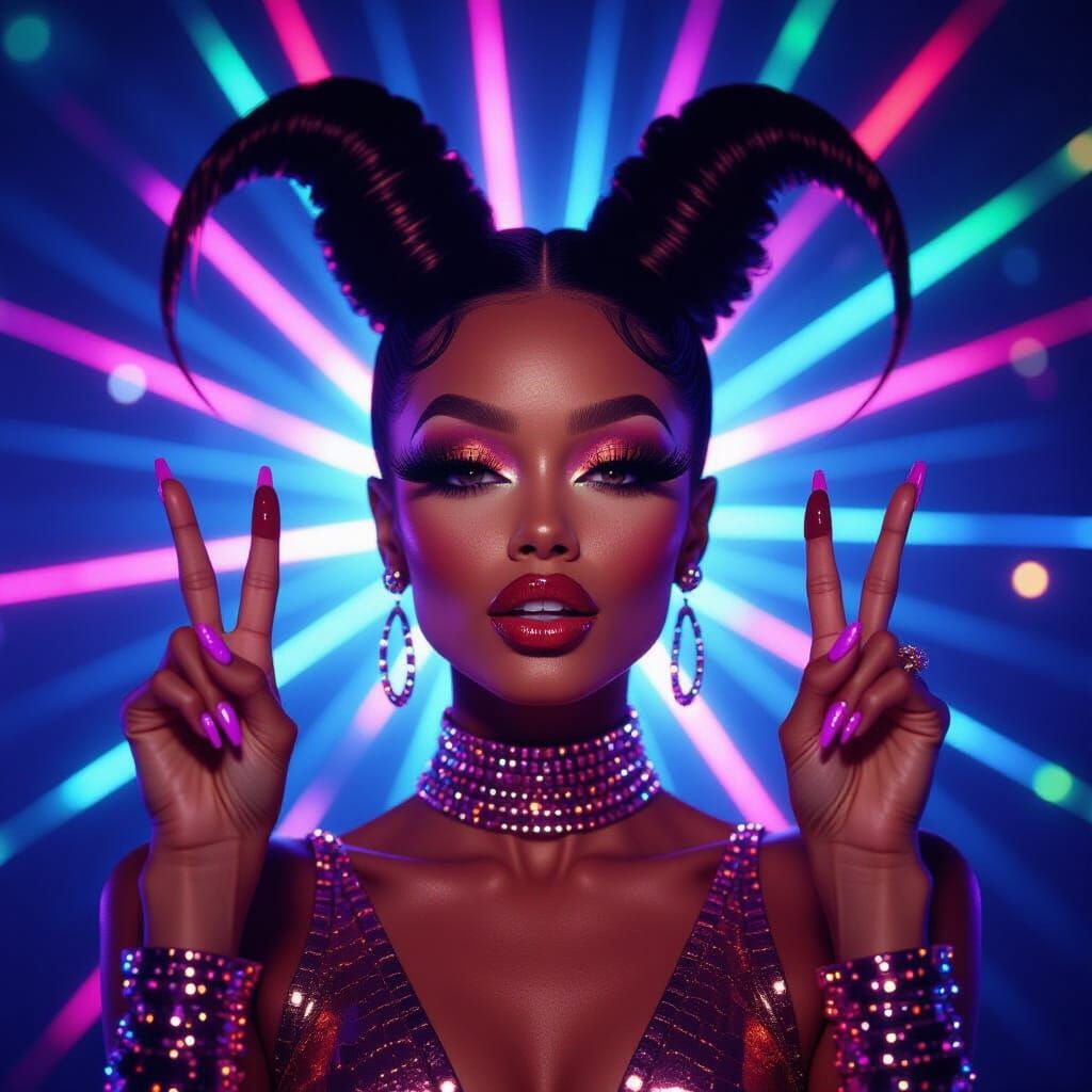 Glamorous Alien Party with Nutella and Peace Signs