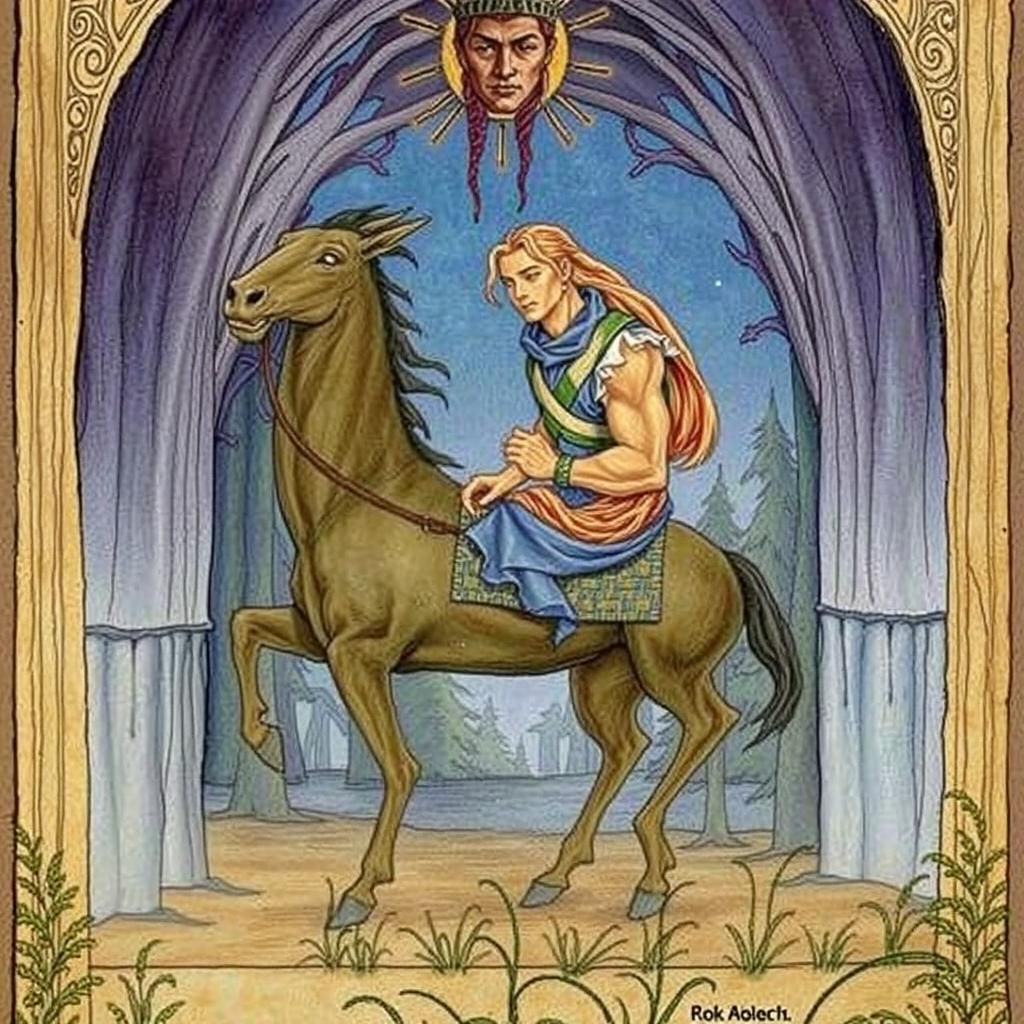 Majestic Centaur in Moonlit Forest, Fantasy Art